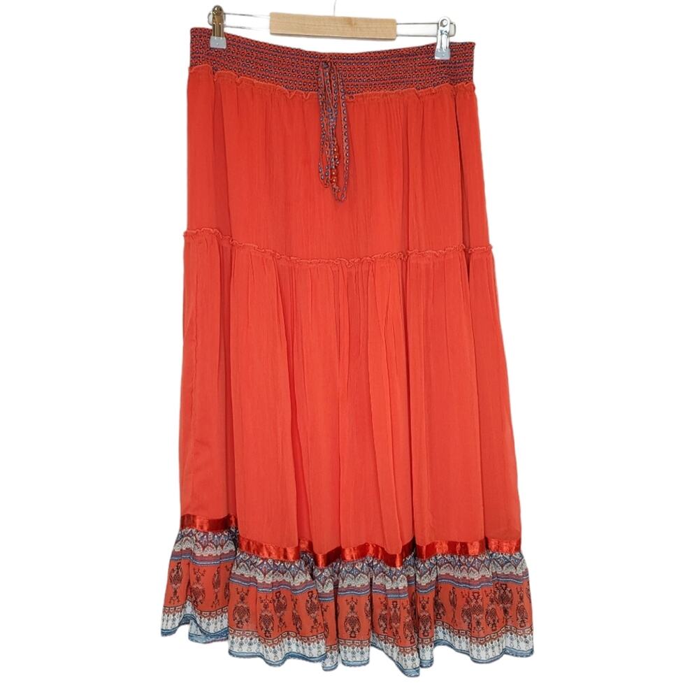 Cirana Full Maxi Skirt, Flattering Smocked Waist, Size 1X